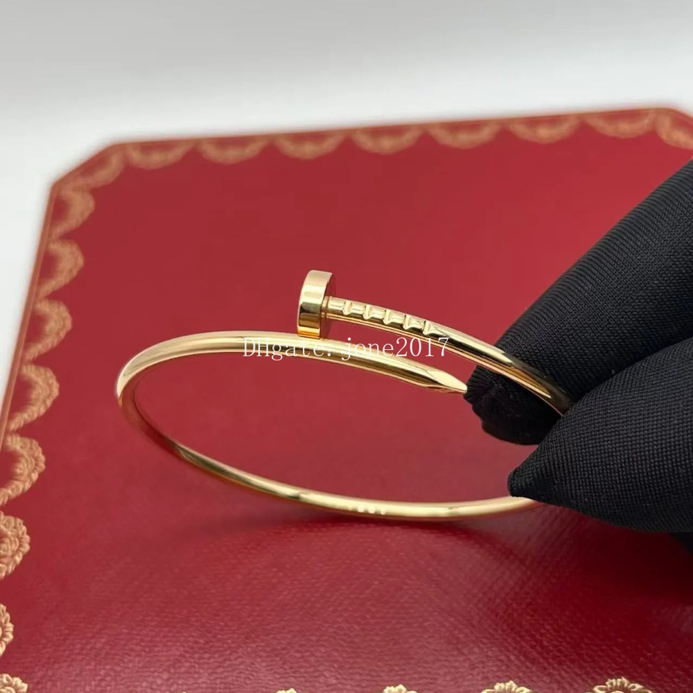 High quality Designer Bracelet thin Bracelets Nail Bangle designer 3MM Bracelet for women wrap around no hinge twist bend Bangles Cuff Bracelet