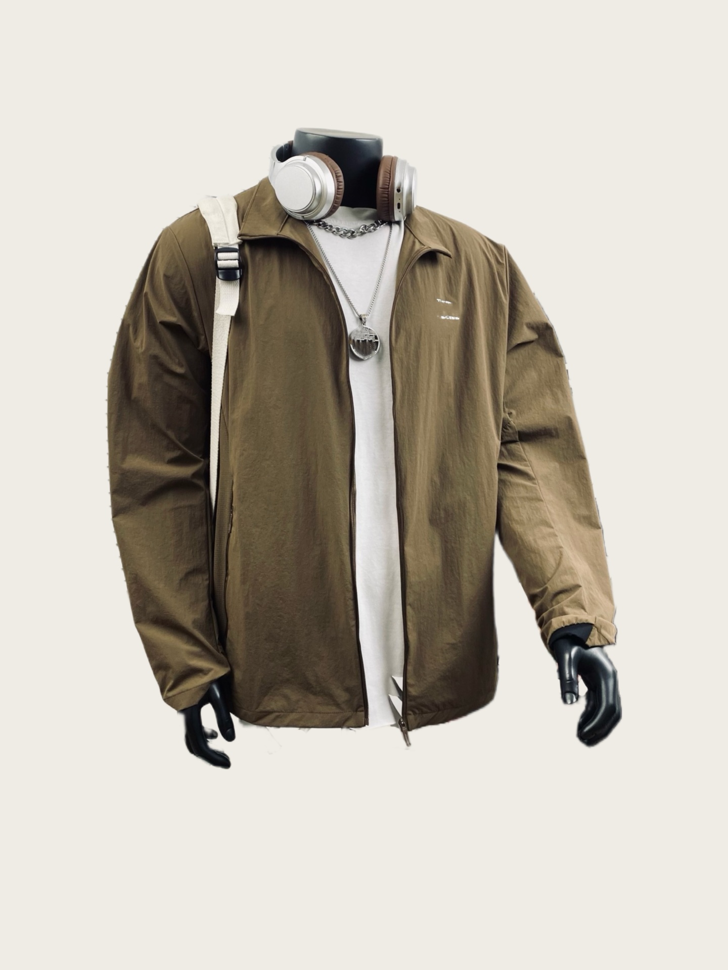 T veste coupe-vent décontractée à fermeture éclair pour l'extérieur, ample, coupe-vent, pour les activités sportives