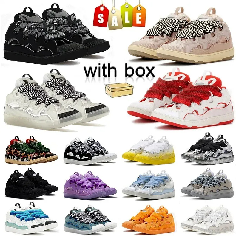 Designer Sneakers en Cuir Plateforme pour Hommes Femmes Léopard Graffiti Casual Taille 35-47 avec Boîte Extérieur
