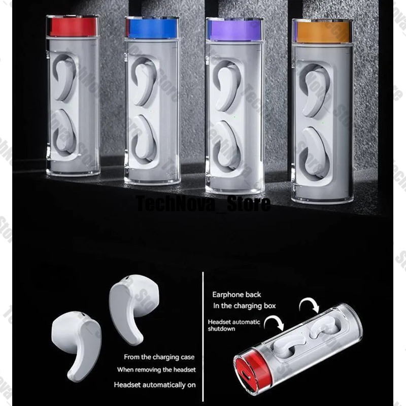 TWS 5 3 PRO T6 Earbuds Rotating Spacecraft HTZ00 Transparent Earphones Wireless Bluetooth Headset With Charging Box