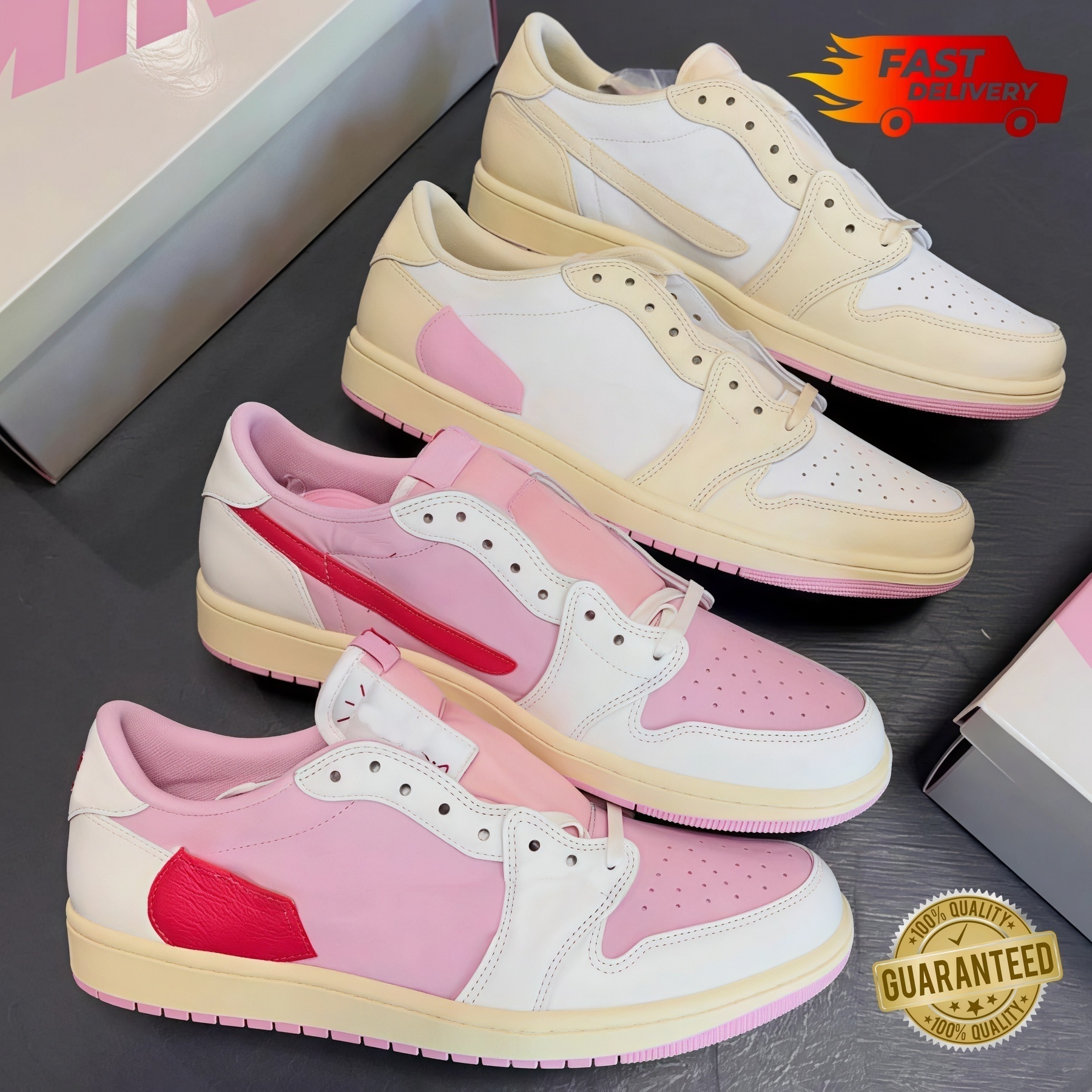 Travi Scot low 1 OG Scarpe Designer Uomo Donna Scarpe da ginnastica Sneakers Tendenza Moda Versatile Casual Skate Assorbimento degli urti Low-Top Ro