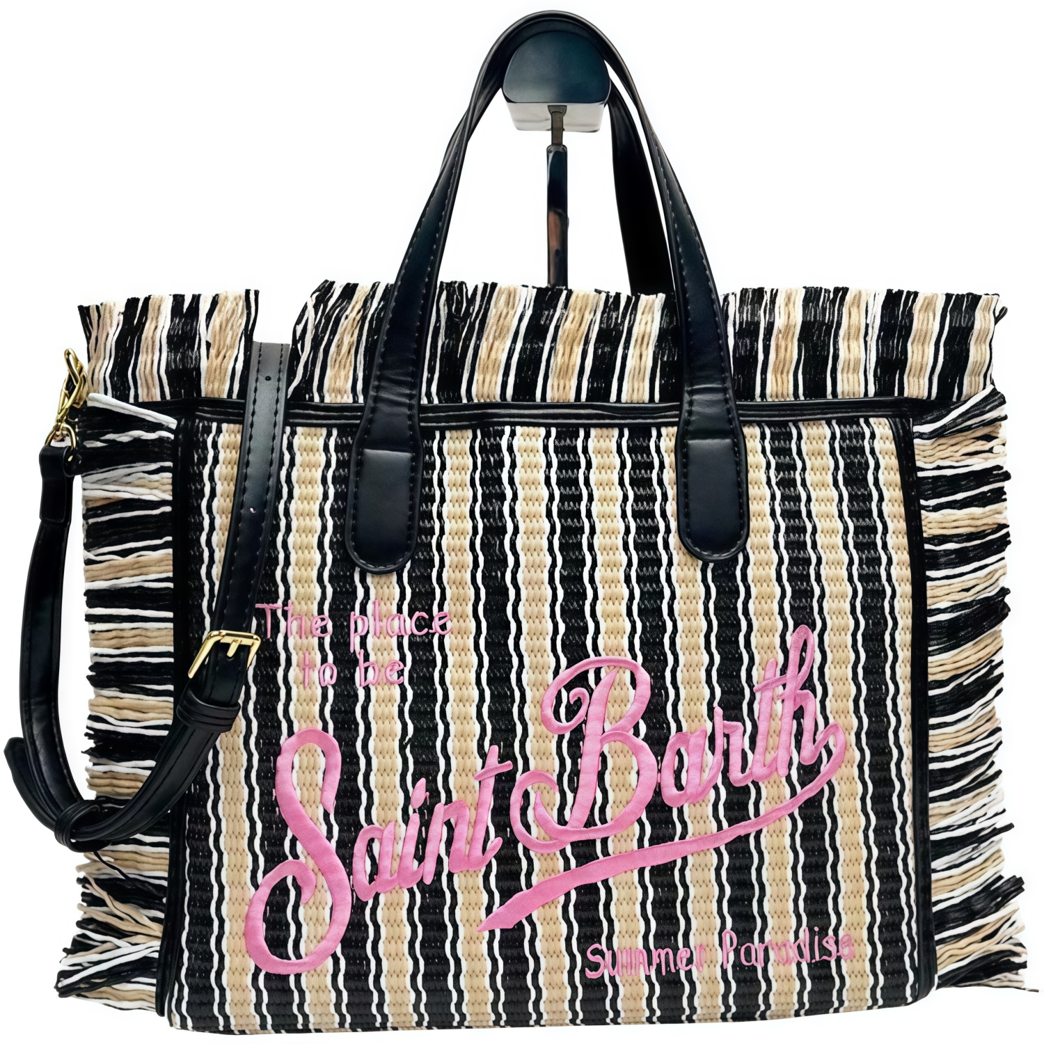 Saint Barth Bag s Canvas Tote Bag Large Capacity Beach Hand Detachable Crossbody Strap Women Vacation Shopping Bag Summer Paradise Letter Print Beac