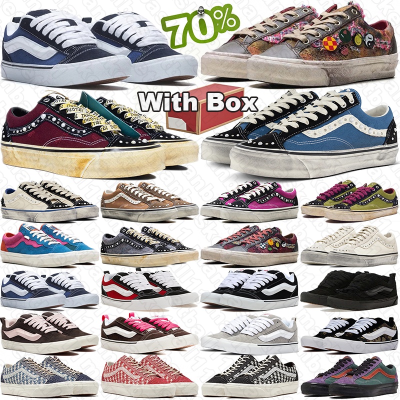 avec boîte livraison gratuite van chaussures de course knu old skools designer baskets nacrées perle hommes formateurs femmes hommes baskets de s