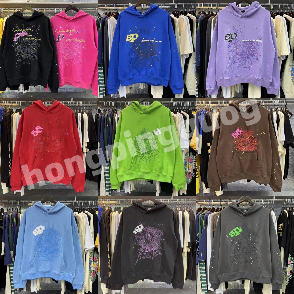 designer spidhoodie High Street long sleeve graphic shirt pink Hip Hop web jackets Letter Harajuku Spider Y2K Winter hoodies Crew Neck hoody Men
