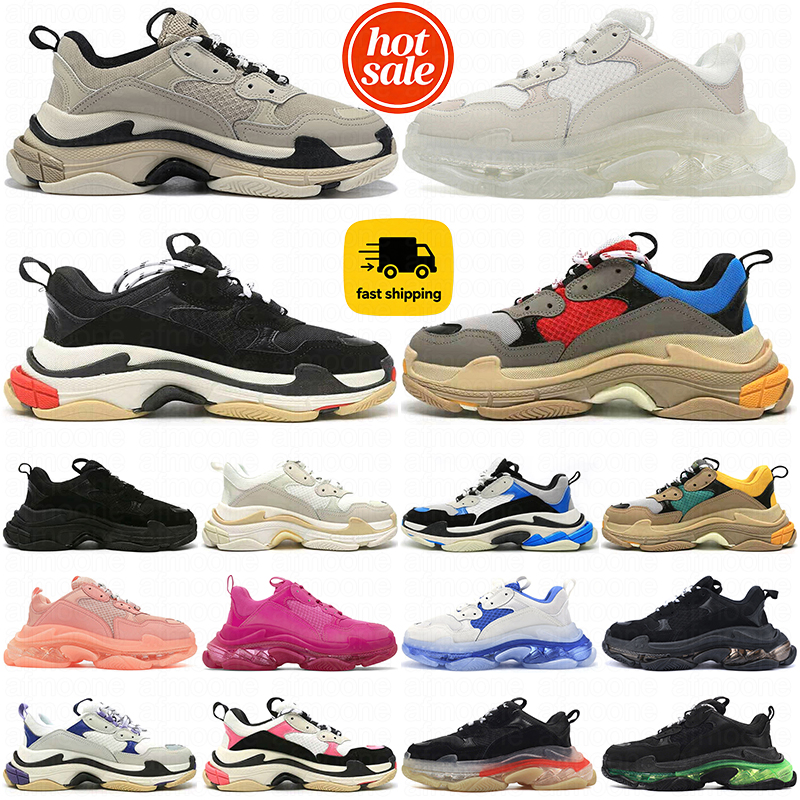 designer triple s sneakers men womens luxury platform sneakers Paris casual chaussure triple white black pink mens trainers runner sports shoe