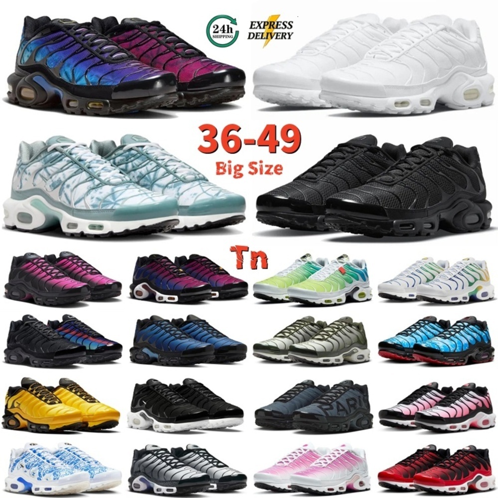Designer Tn Plus Running Shoes Mens Womens tnss tns Utility Triple White Red Black Metallic Silver Grey Sky Blue Sunset Outdoor Trainers Sports Snea