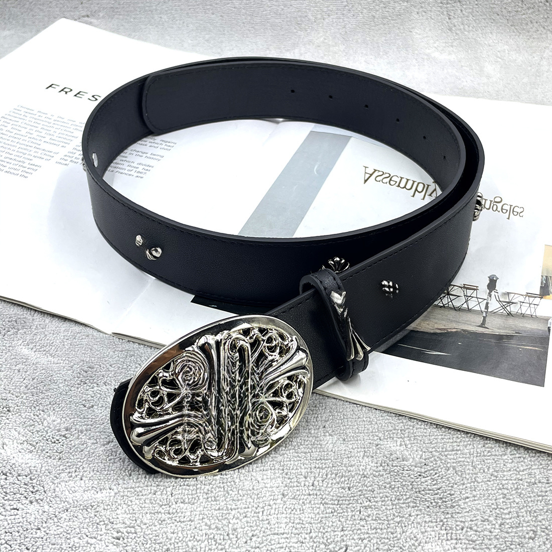 Designer ch belt Classic High Quality Western Cowboy Popular Women's Chromes Belt Vintage High Street Hip Hop Popular Fashionable chrome belt 9