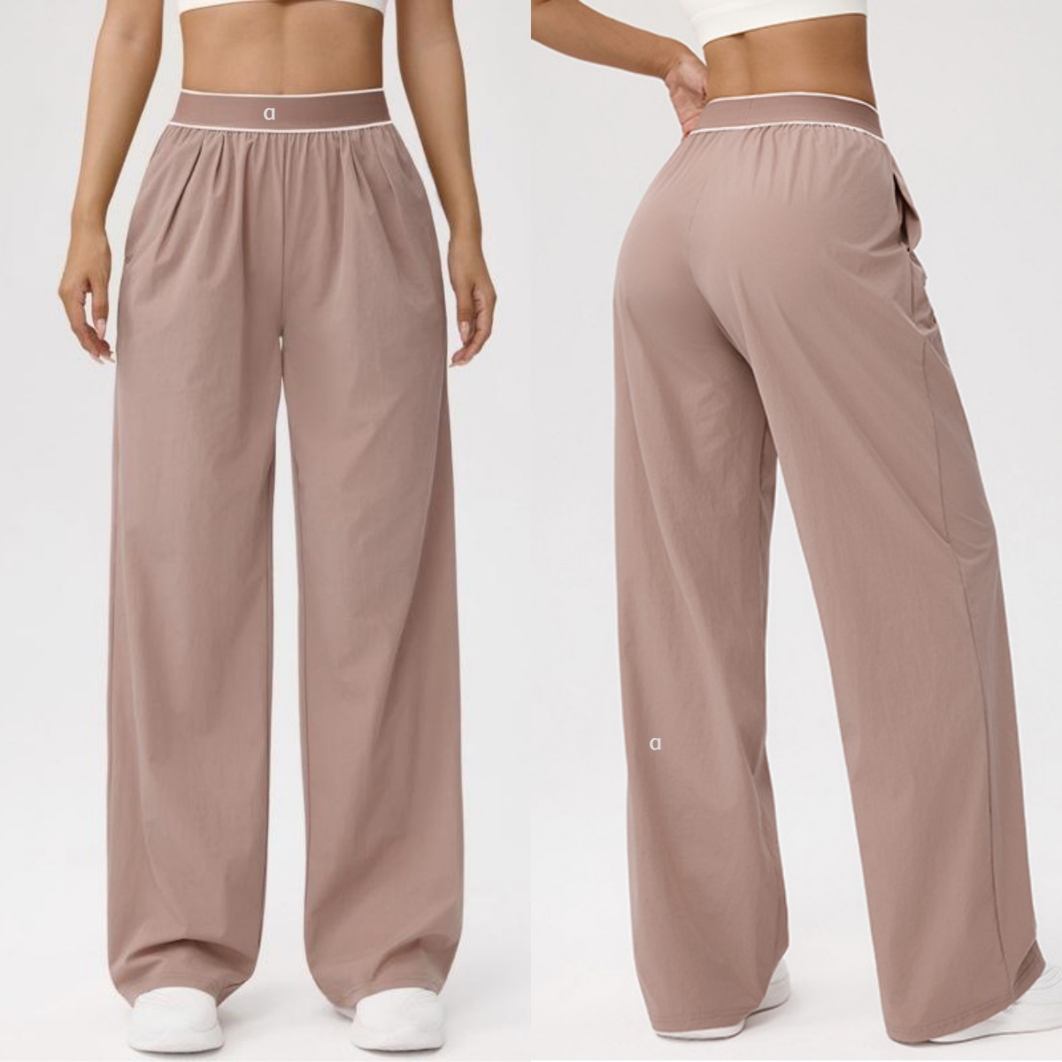 A2536 Pantalon de Sport léger et respirant à jambes larges avec haute élasticité, taille extensible, séchage rapide, pantalon de Yoga à jambe dro
