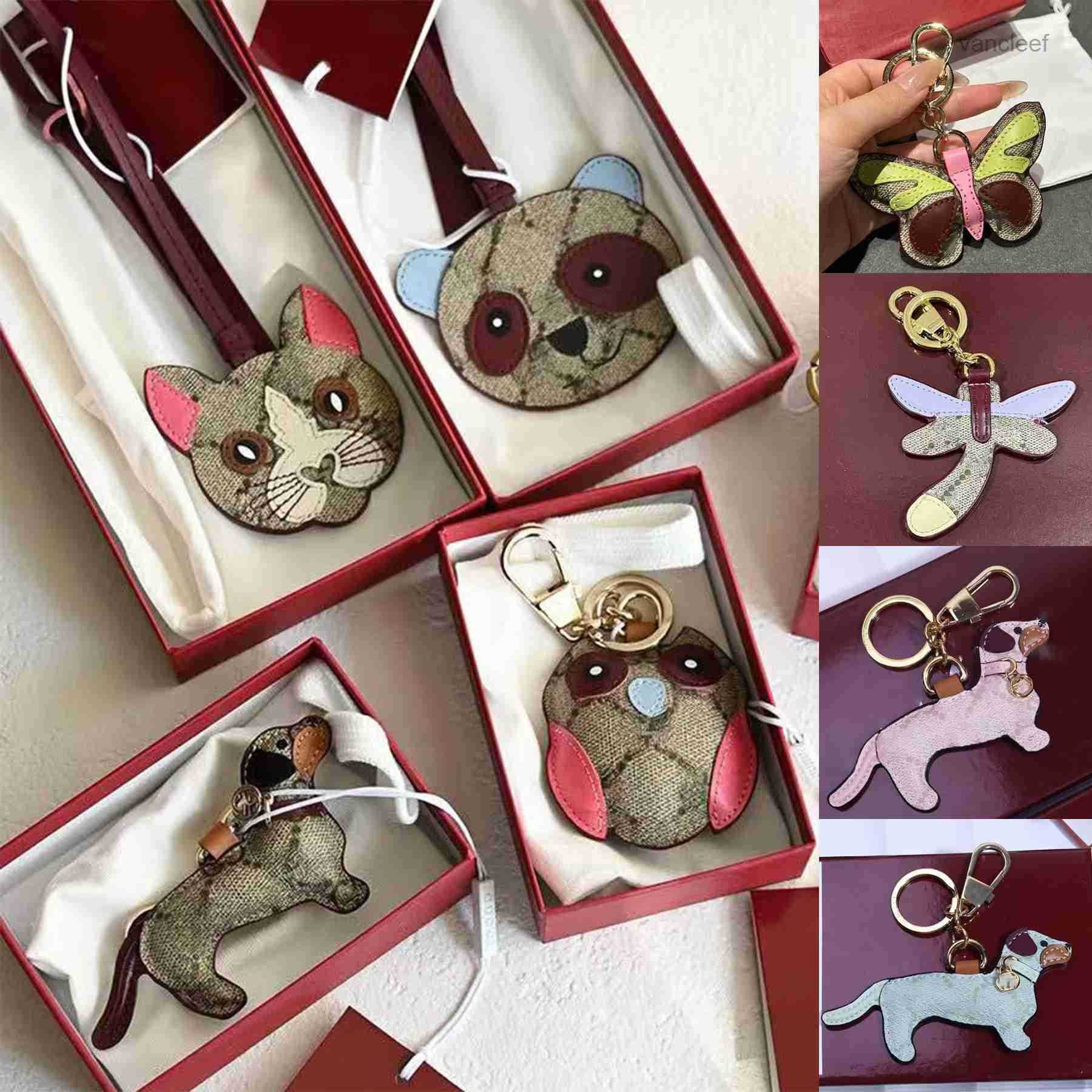 Designer Keychains Charm Designer Dog Owl Butterfly Keychains Keyring Woman Mans Luxury Animal Bag Gold Toned Classic Charms Car Accessories High Qu