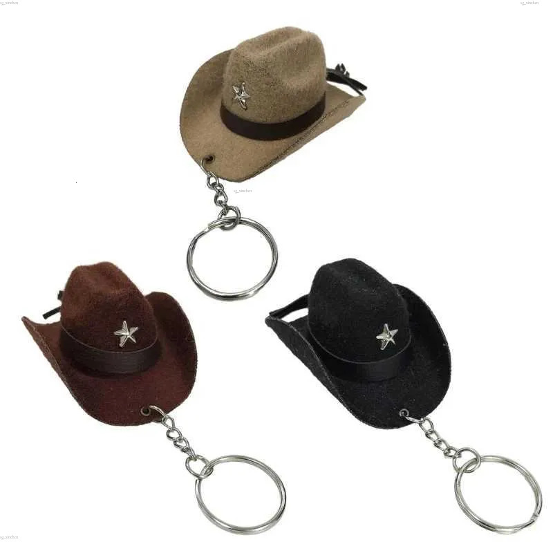 Porte-clés chapeau en cuir robuste et à la mode, accessoire de Cowboy, livraison directe X240919