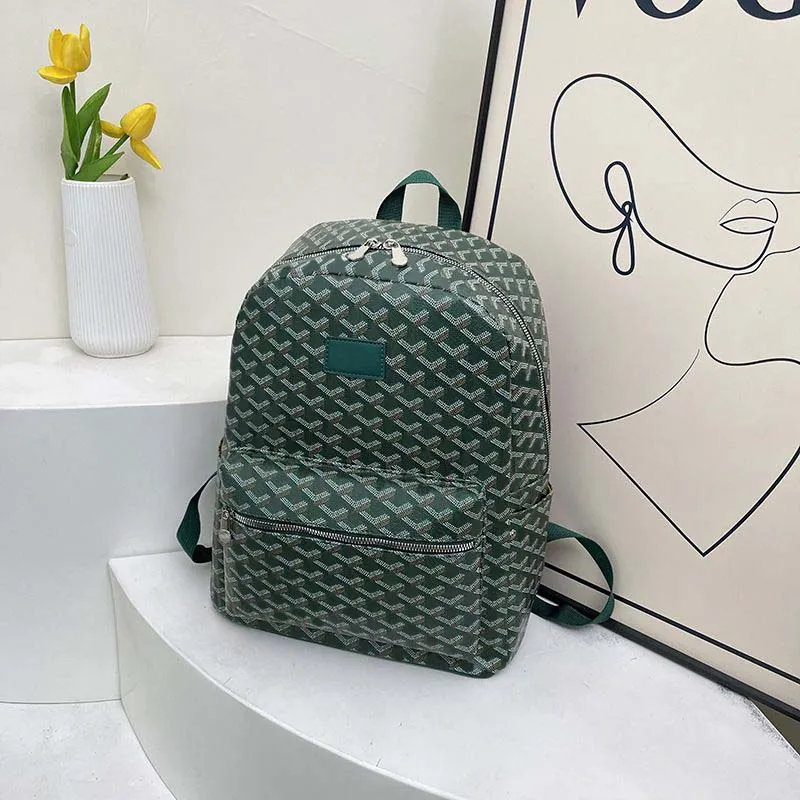 Designer Backpack For Woman Luxury Bag Large Bag Travel Bag Deep Green Monogram PU Leather Dual Zipper Structured Silver Hardware