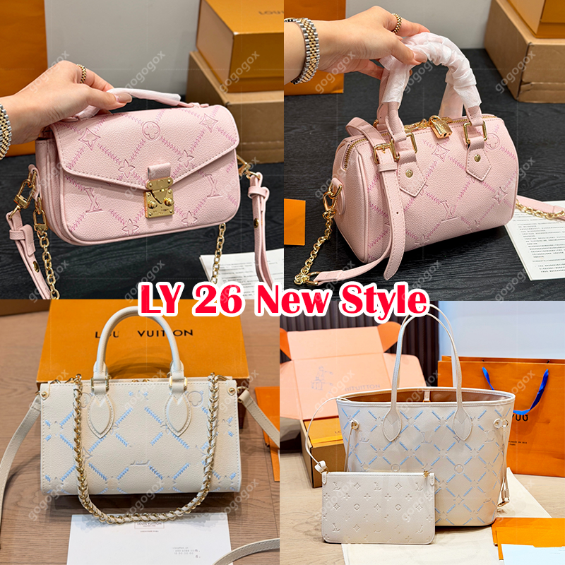 Top qualité 1: 1 Vitonbag ly sac Designer Sacs 2026 Tendances Nouveau Style onthego sac à bandoulière en relief pour femmes en cuir bandoulière p