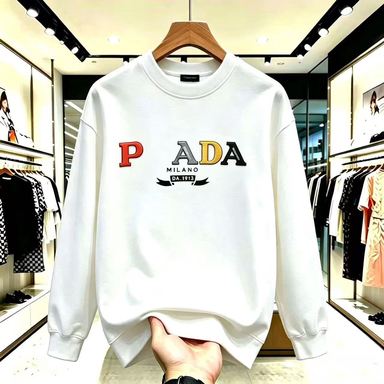 Autumn and winter new presbyopic letter Jacquard lazy relaxed round neck sweater for men and women with the same sweater5XL