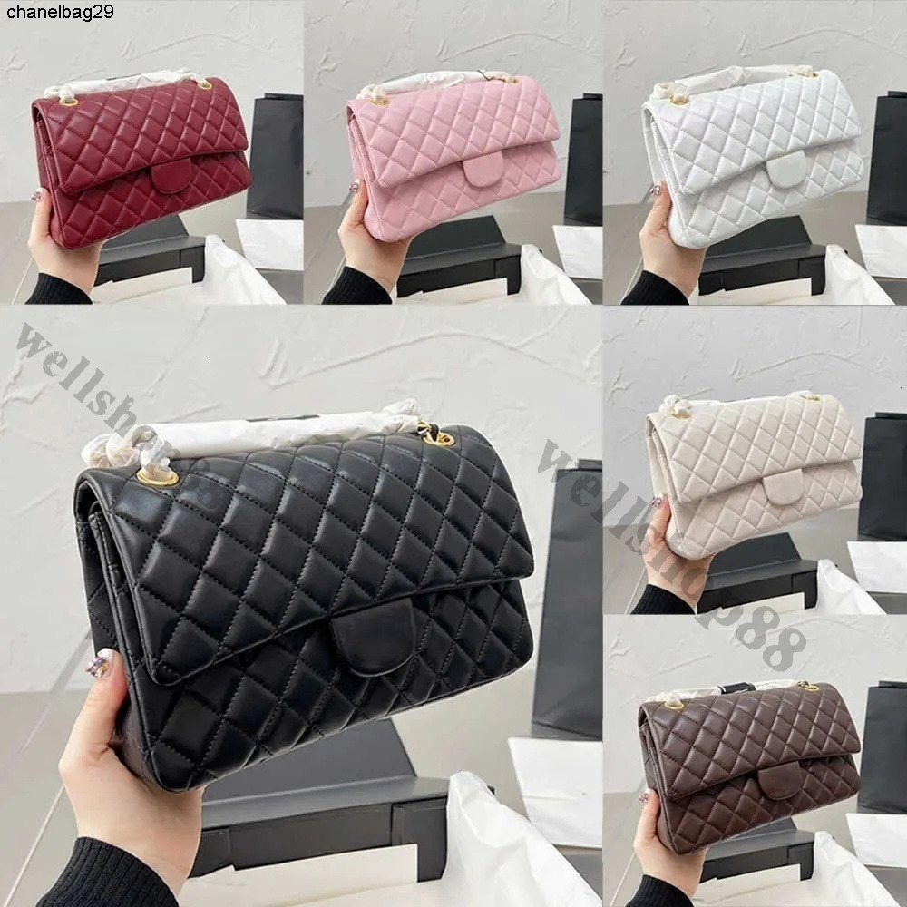 Shoulder Bags Evening Bags Womens Evening Bag Luxury diamond grid sheepskin handbag single diagonal 255 Classic Flap Quilted Crossbody Trend GoldBal