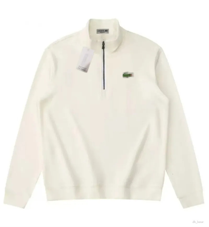 Crocodi embroidery men Designer hoodie Cotton Cardigan Business Long Sleeve round neck half zip tops cotton stand collar pullover sweatshirts