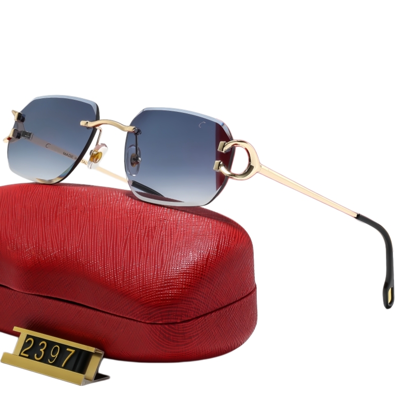 designer sunglasses metal bracket light and simple women's sunglasses men's sunglasses luxury sunglasses big frame design top quality e
