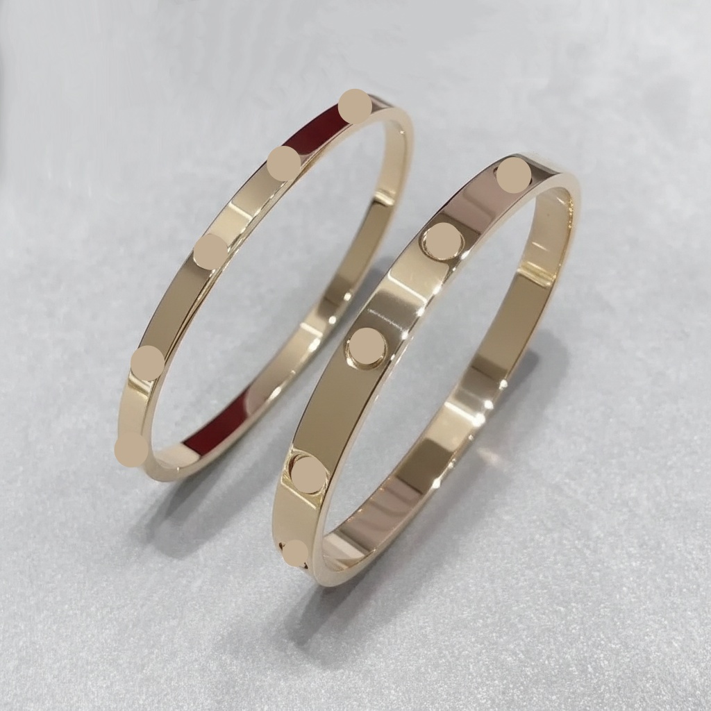 Luxury Fashion Bracelet Designer Jewelry 18K Gold Plated Titanium Steel Diamond for Women Men Nail Bracelets Silver Classic Bangle Good Gift Bracele