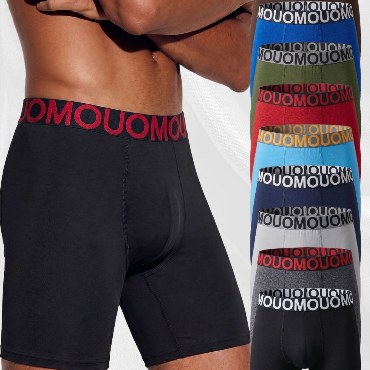 Best Selling Cross Border New Model: Stretch Cotton Men's Printed Boxer Briefs Mid Length Comfortable And Breathable Available In Random Colors