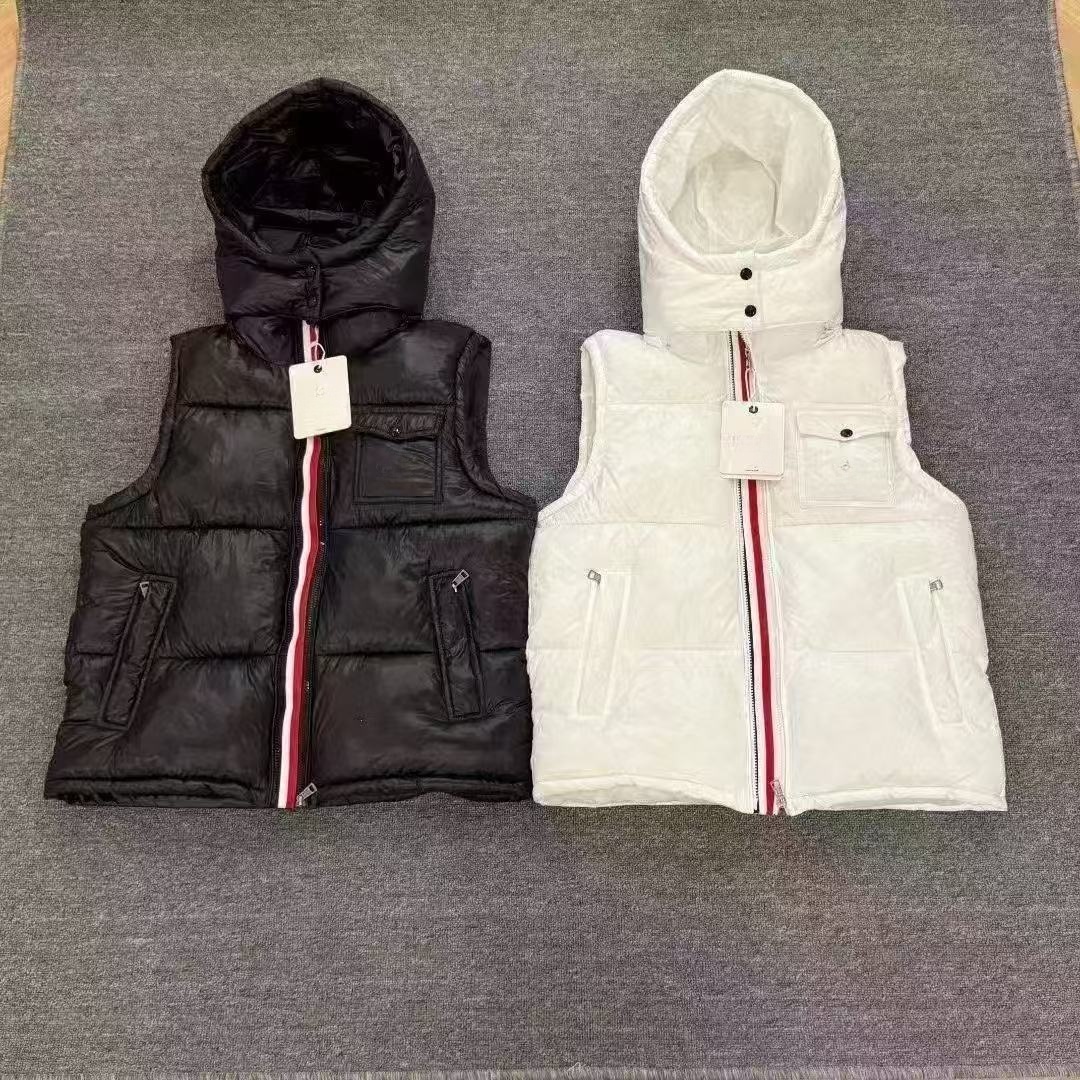 26Mengjia detachable couple's sleeveless stand-up collar vest, autumn and winter thickened Maya striped cotton warm vest jacket