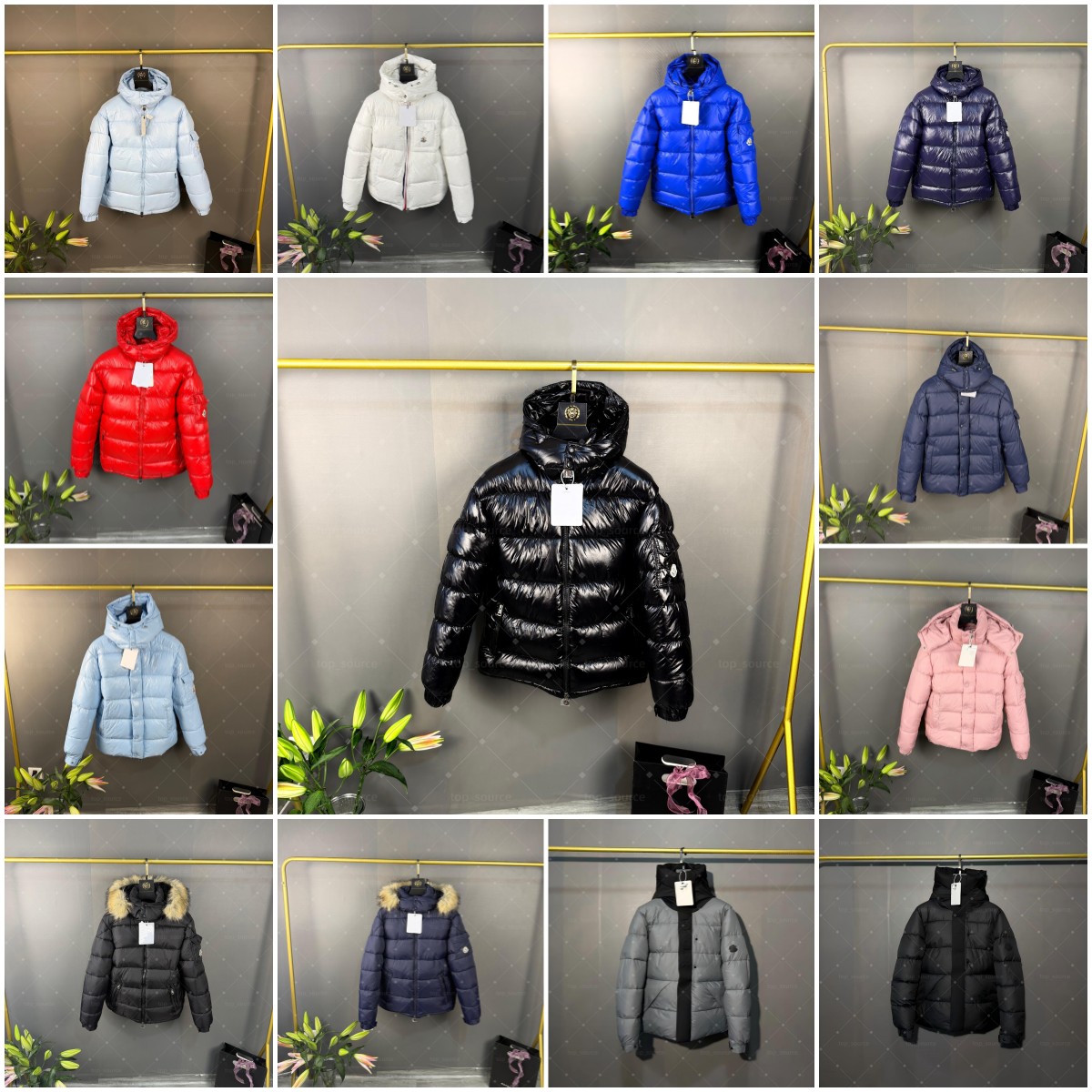 Men's MC down jacket designer hooded down jacket black coat men's and women's down jacket winter warm jacket Letter Embroidery Outerw