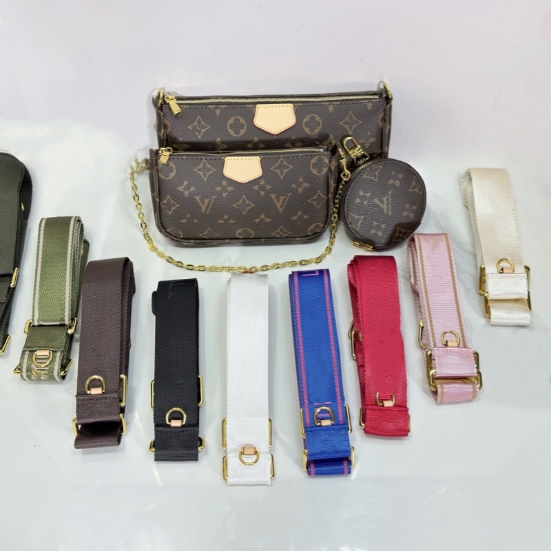 Sacs de créateurs pour femmes hommes de luxe sac à bandoulière en toile Multi Pochette Accessoires avec mini porte-monnaie large bandoulière déta