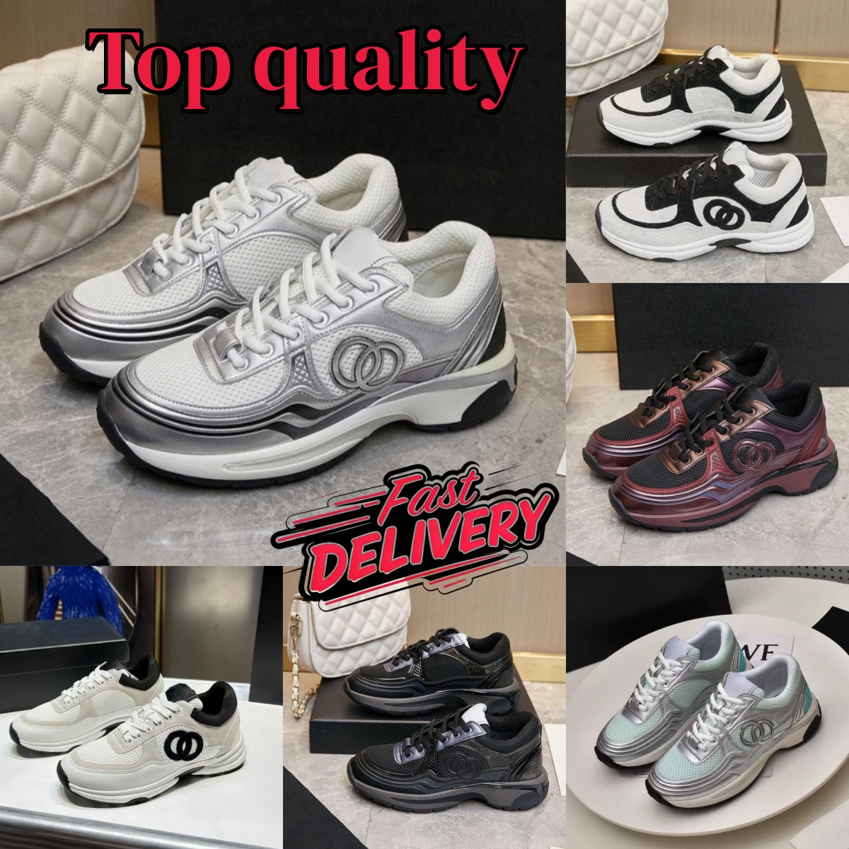 Designer shoes 23c Sneakers women Golden Silver Horn King Black white panda sneaker Silver casual shoes womens platform sneaker luxury famous classi