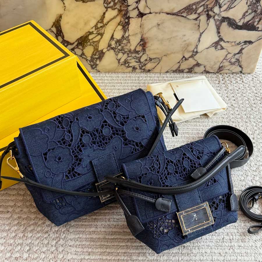 Sac à bandoulière en dentelle creuse florale d'été de créateur 2 tailles sacs à rabat carrés bracelet en cuir détachable dames rencontres mariage