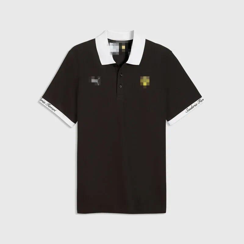 Ferrari F1 Piquet Polo Men's Polos Luxury Brand Short Sleeve Polo Shirt Men Fashionable Simple Solid Color Summer Mercerized Breathable Casual