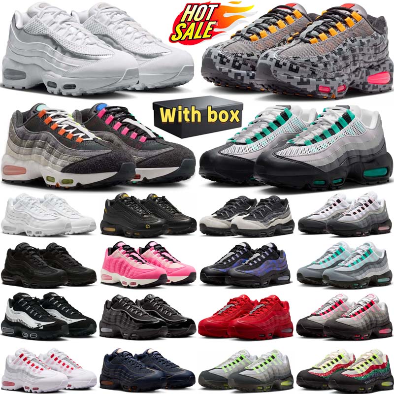designer running shoes 95 95s mens sneakers woman trainers Black White Neon Solar Red Greedy sport chaussures shoe with box