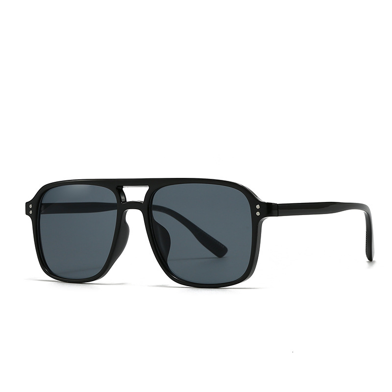 Cross Border Trade New Modern Retro Square Double Bridge INS Style Street Photography Sunglasses