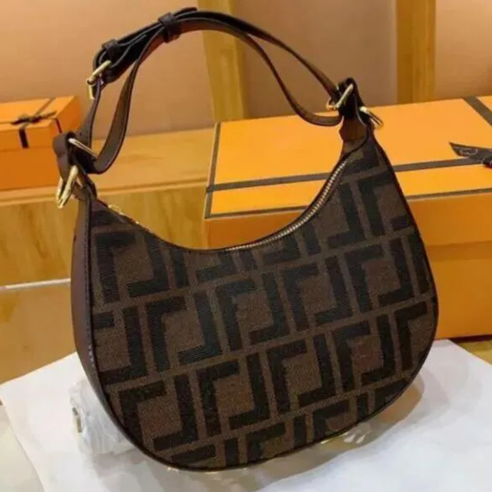 New Brand Designer Retro Wind Moon Tooth Bag Classic Double F Printed Underarm Bag Shoulder Bag Commuter Versatile