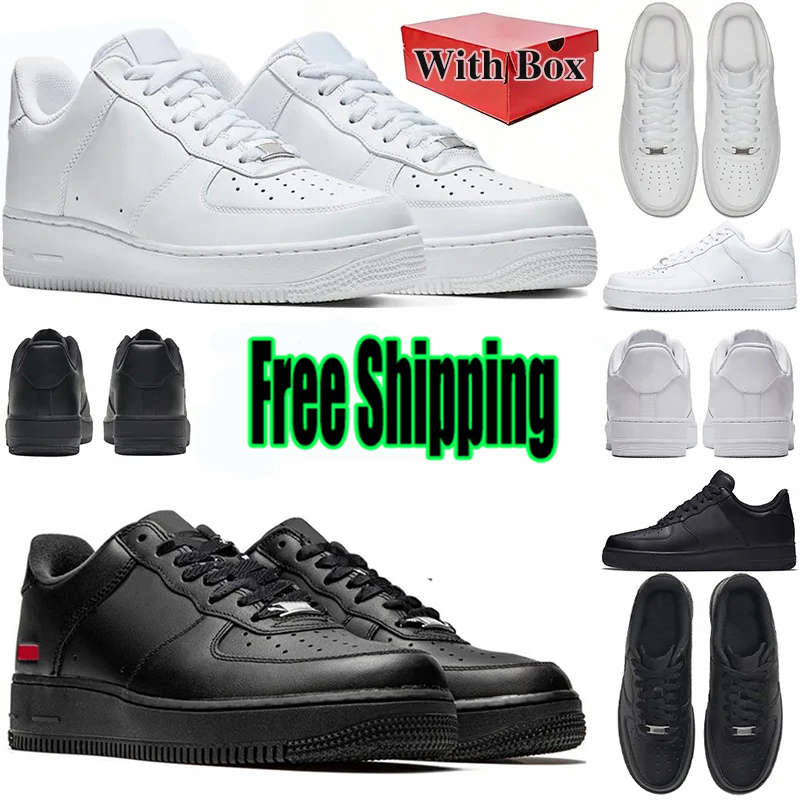 Livraison gratuite avec boîte un airforce 1 hommes femmes sandales de créateurs Chaussures 1 Triple blanc pantoufles noires en plein air hommes d