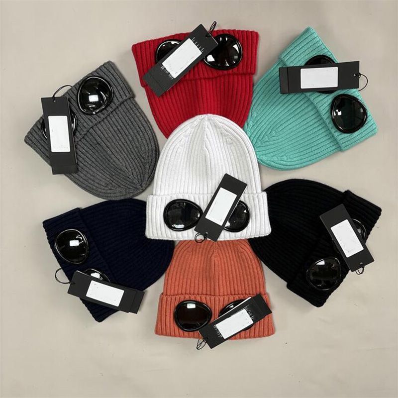 Beanie/Skull Caps knitting Beanie two Lens Glasses Goggles for Men Women Designer Knitted Hats Skull Caps Outdoor Winter Beanie Keep warm