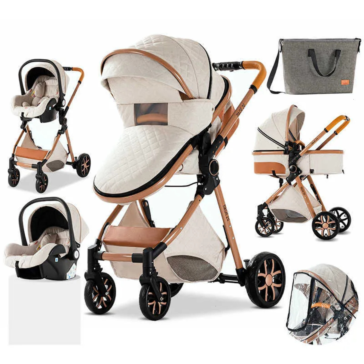 2026 New Royal 3 In 1 Stroller High Landscape Folding Kinderwagen Pram Portable Travel perfume Carriage Baby cologne Cars Designer qq q'q qq