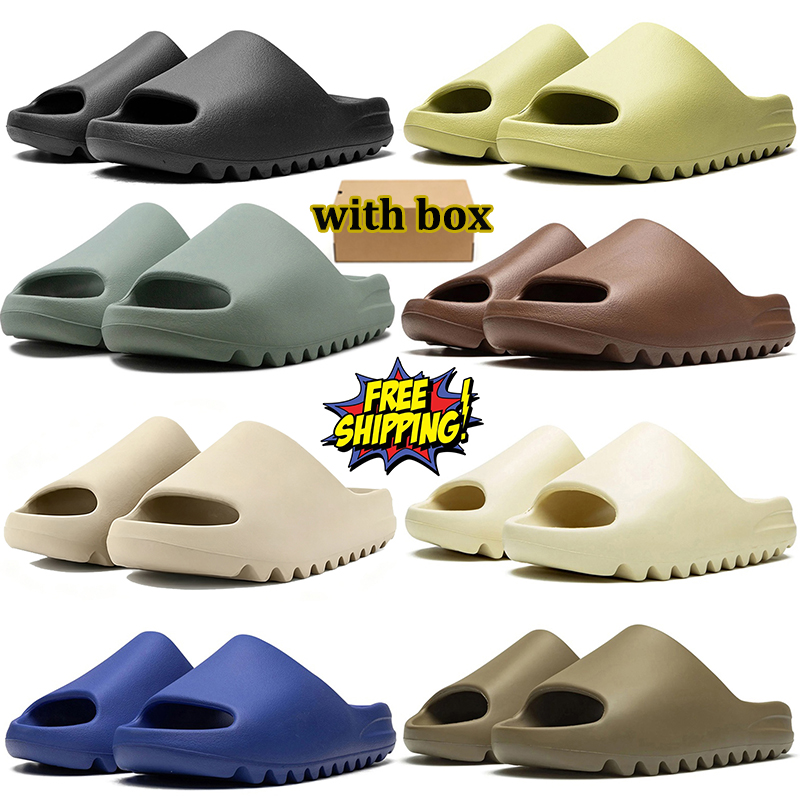free shipping with box designer slippers sliders for men women sandals summer slides outdoor comfortable slipper black bone brown