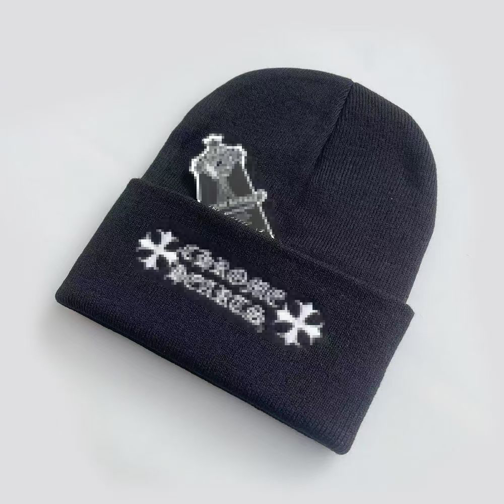 Chrome Hat 2026 Official Website 1:1 Luxury Designer Cross Hat Men's and Women's Classic Autumn/Winter Warm Wool Knitted Hat