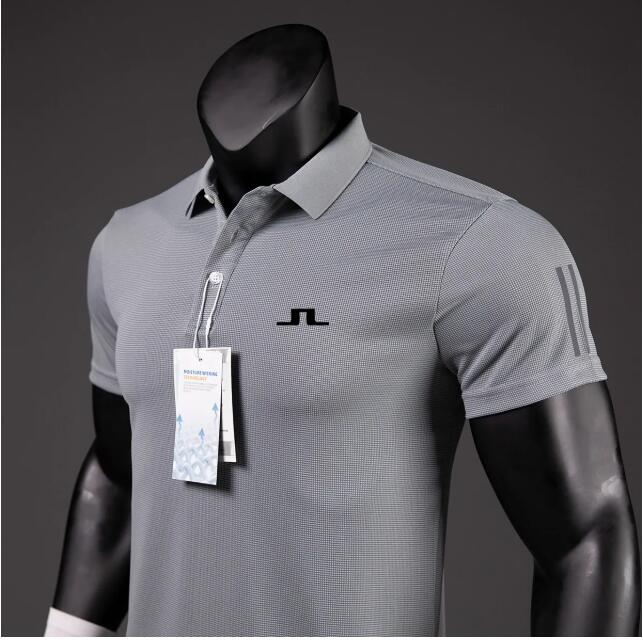 Mens Polos Summer Golf Shirts Men Casual Polo Shirts Short Sleeves Summer Breathable Quick Dry J Lindeberg Golf Wear Sports T Shirt s-4xl