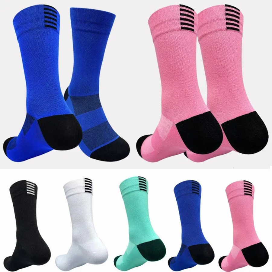Sports Socks 4 Pairs Cycling Men Breathable Mesh Bike Sock Summer Solid Running Quick Dry Mid Tube running Sports Racing Road Bicycle Socks MTB Athl
