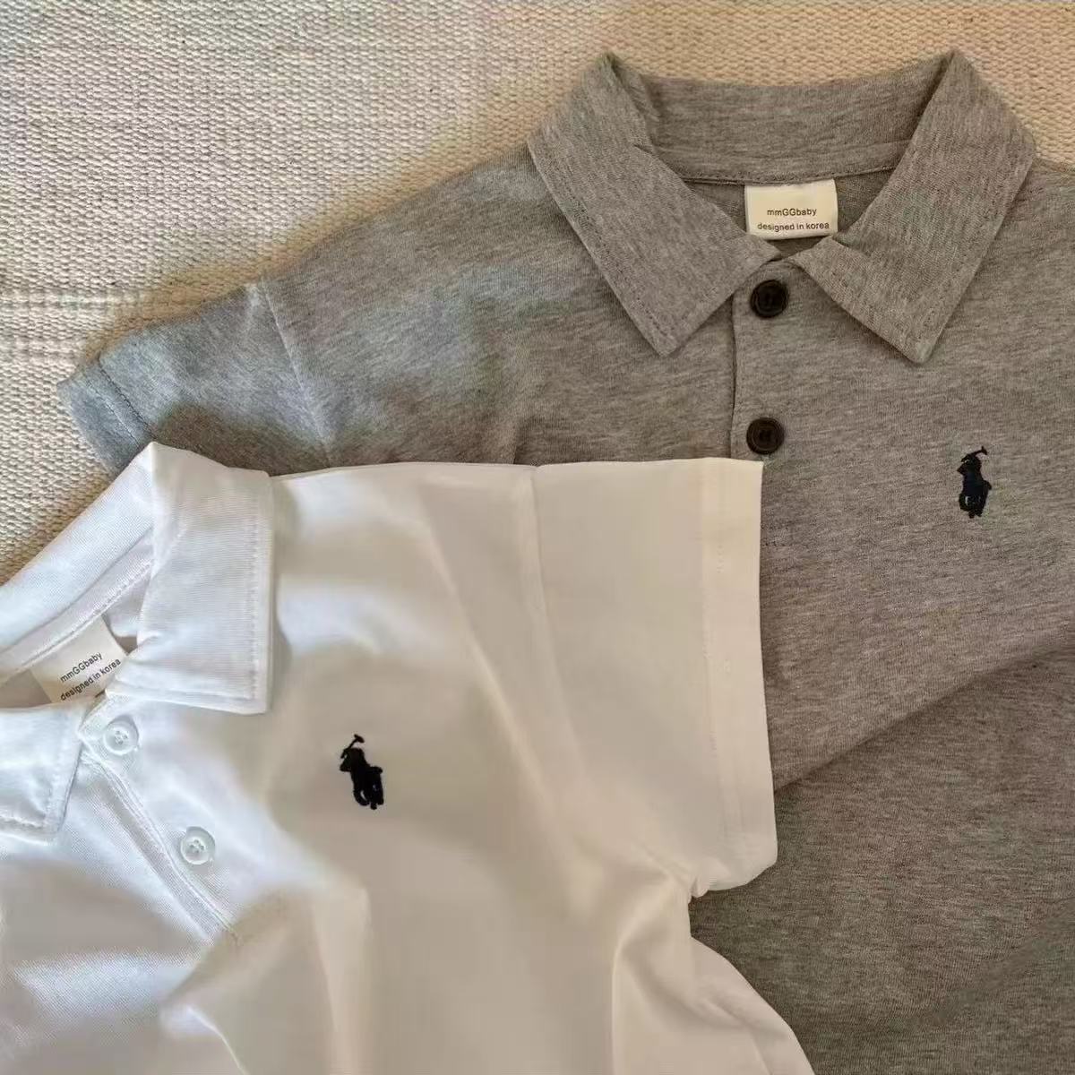 Children's Luxury Brand Clothing Summer New Turn down Collar Short Sleeve Polo Shirts Boys and Girls Cotton Casual Tops Tees Kids Designer Clot