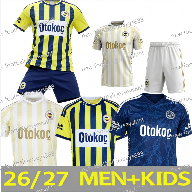 26 27 Super Lig Fenerbahce Team Dzeko Turkey Fooall T-Shirt Men Women Fans Short Sleeve Tshirts mans Sports T-Shirts Tops