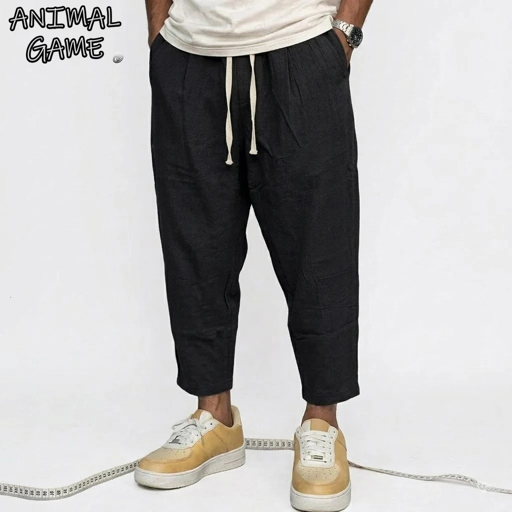 Linen Pants Man Summer Casual for Men Gym Baggy Pant Beach Loose Hawaiian Lightweight Mens Cotton Work 260717banjia