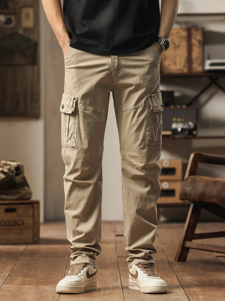 Men Casual Cargo Jogger Pants Multi Pockets Elastic Cuff Streetwear Outdoor Tactical Work Trousers9A887 260717banjia