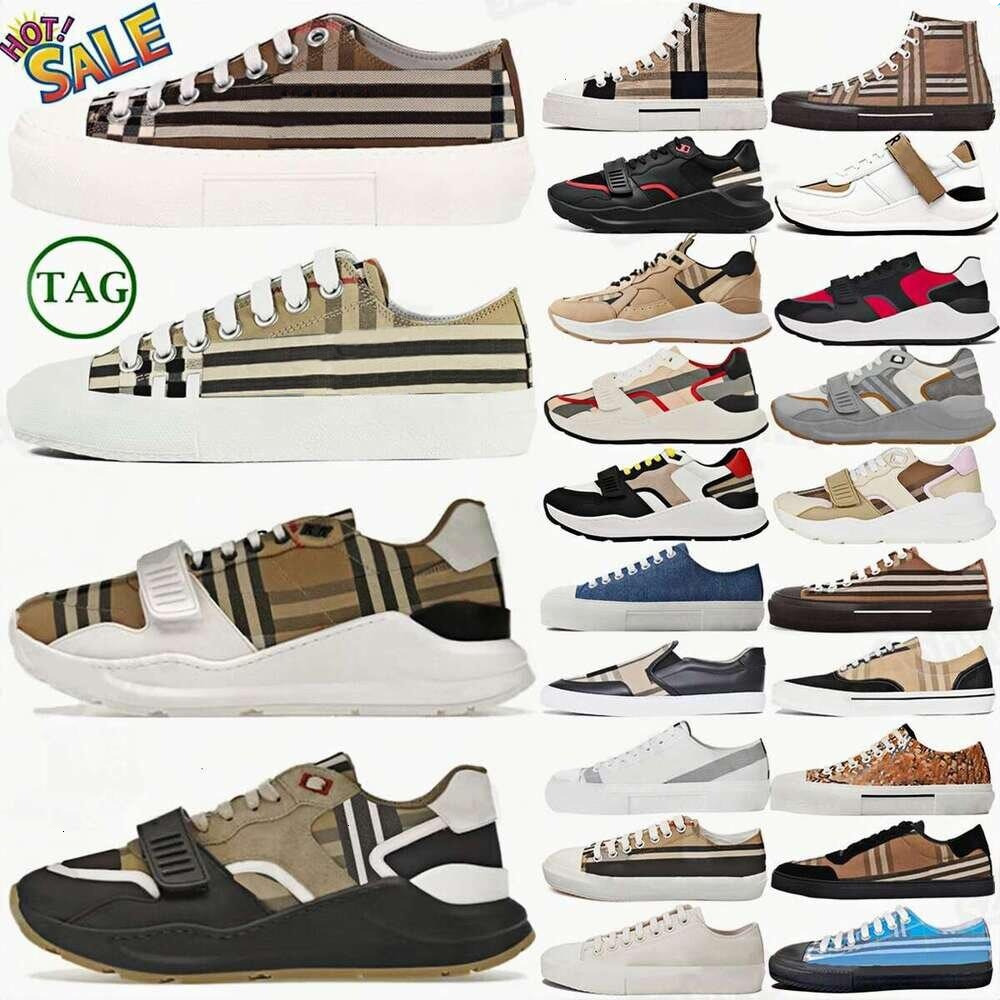 designer sneakers Vintage Ramsey Check shoes trainers Regis Cotton Suede Leather sneaker mens Archive Beige Birch Brown Soft Blue Chalkf size35-45