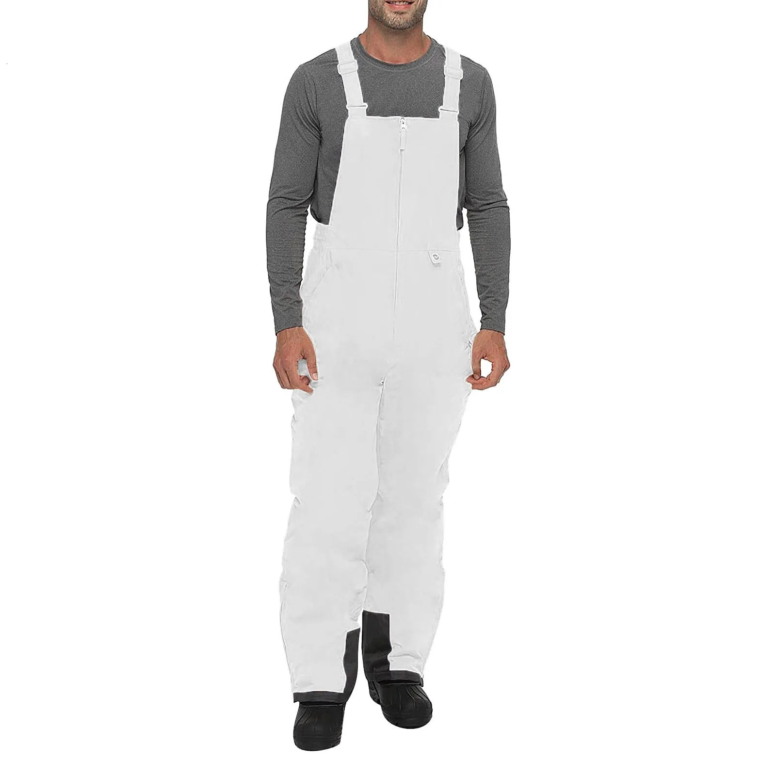 Snow Fashion Jumpsuit Casual MenS Work Clothes Slim Straight Leg Pants Overalls Wide Denim Jumper For Men 260717banjia