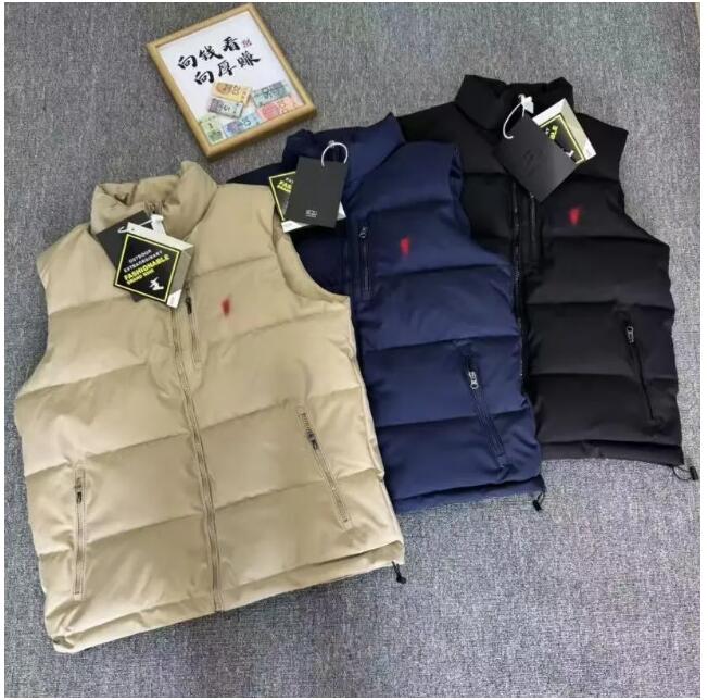 men vest polo jacket body warmer designer horse embroidery zipper white duck down women vest Luxury men puffer vest