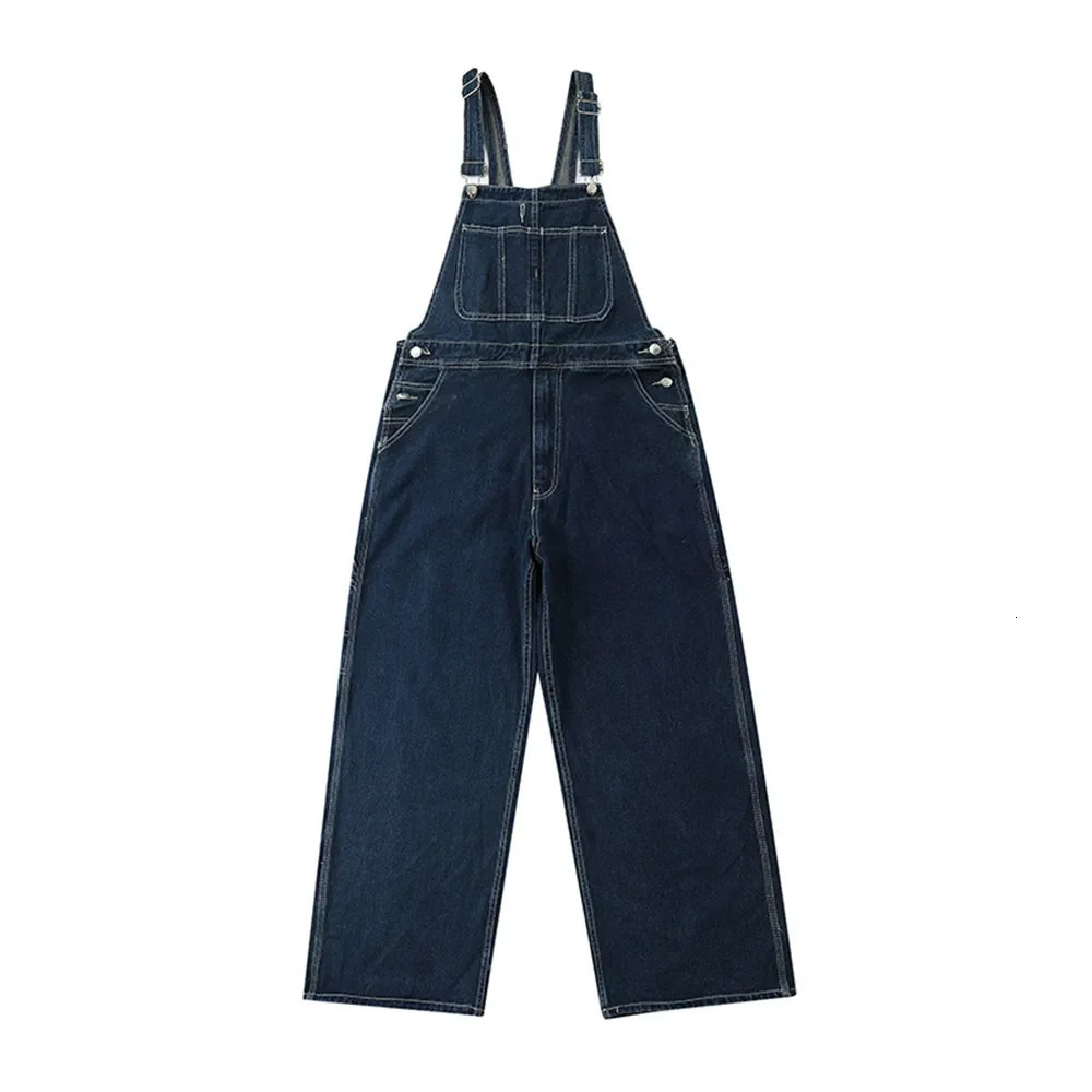 MultiPocket Denim Overalls Mens Cargo Bib Trousers Solid Color Loose Baggy Jumpsuit Cowboy Dungarees 260717banjia
