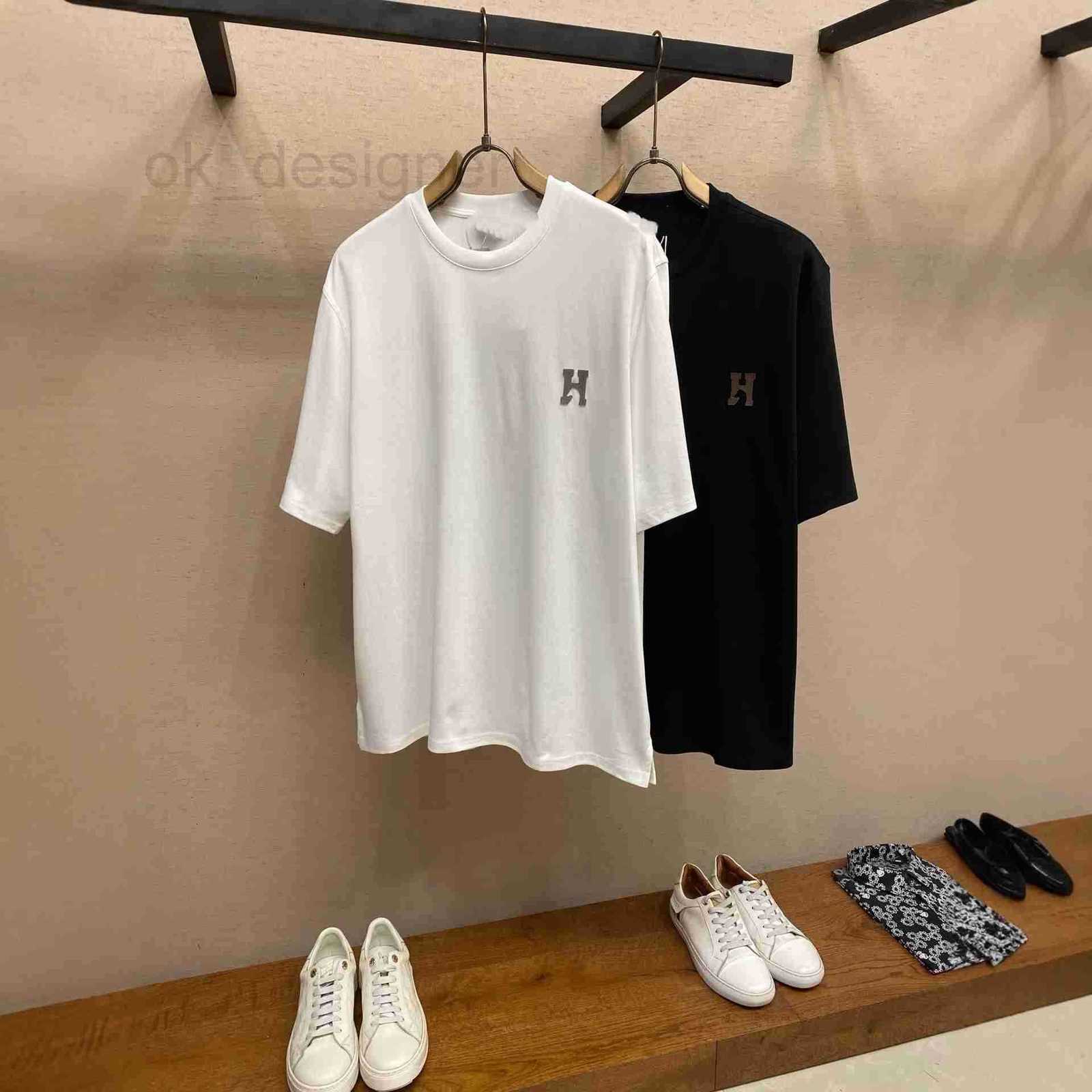 Men's T-Shirts Designer plus size Summer New Casual Fashion Men's Solid Color Short Sleeve T-Shirt with Chest Logo Size S-9XL RNIG
