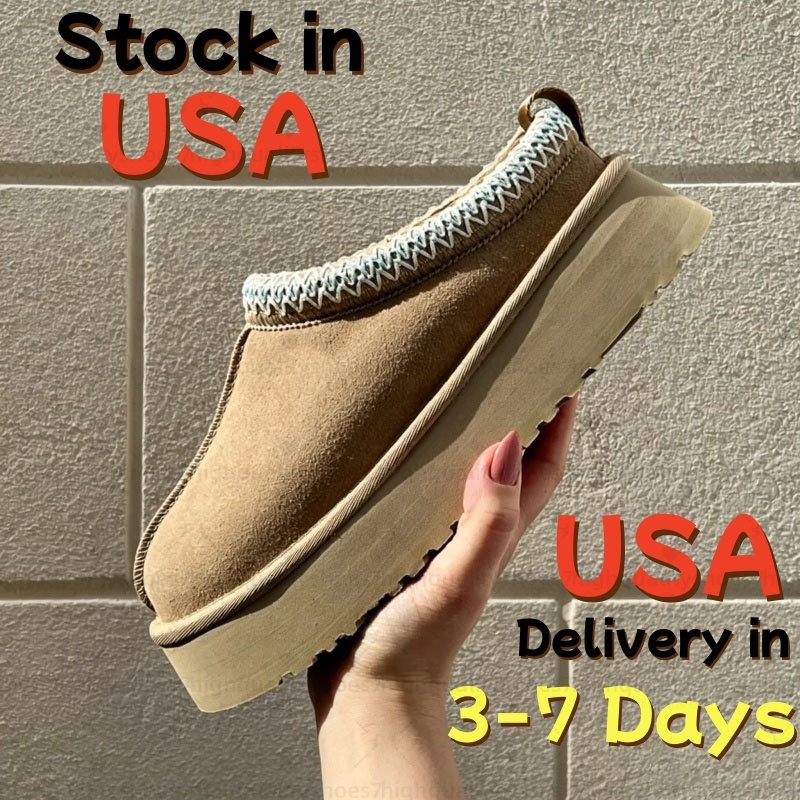 Tasman Slippers Women Tazz shoes Designer Snow Boot Winter Sheepskin Boots Ladie Platform Fur Slippers Womens Classic Ultra Mini Suede Wool Ankle Bo