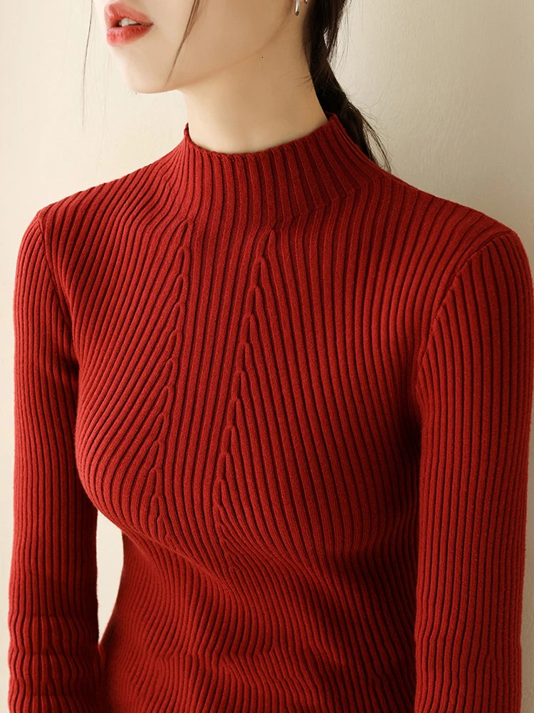 2026 Autumn Winter Turtleneck Sweater Women Fashion Chic Tops Knitted Pullovers Long Sleeve Jumper Pull Femme Clothing 260717BJ