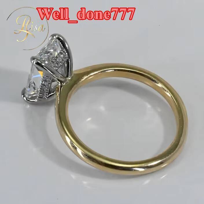 Platinum Head Solitaire Ring Hot Selling Vvs Lab Grown Diamond Radiant Cut 10K 14K 18K Gold Engagement Rings Fine Jewelry